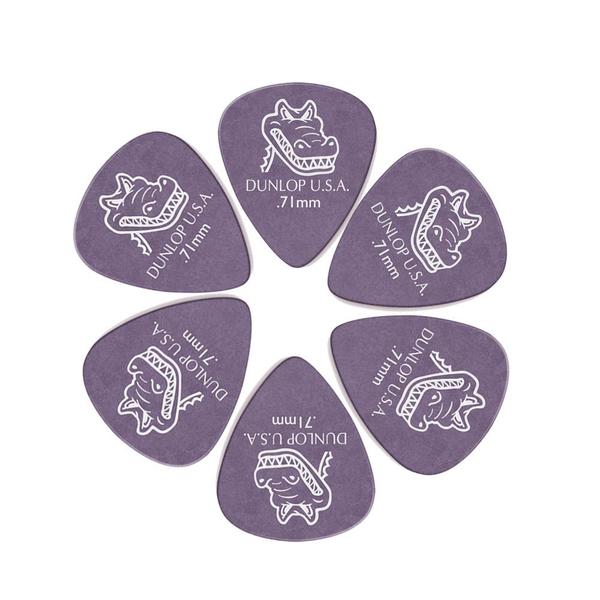 Imagem de 6 Palheta DUNLOP Gator Grip 0,71 mm guitarra 417r roxo claro