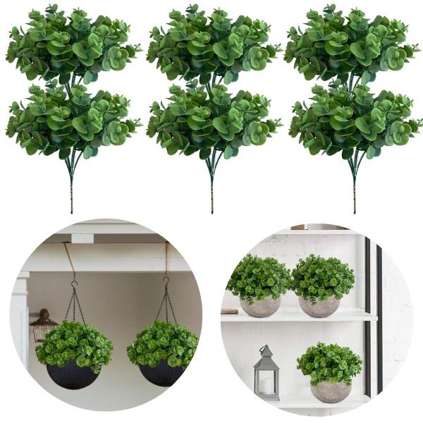 Imagem de 6 Picks mini eucalipto (36 hastes) planta artificial para floristas estilo faça você mesmo - DE2823