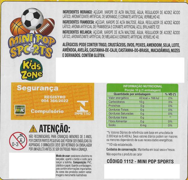 Imagem de 6 Pirulito Kids Mini Pop Sports