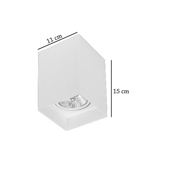 Imagem de 6 Plafon De Sobrepor Quadrado Ar70 Direcionavel Branco Beirado Lup01