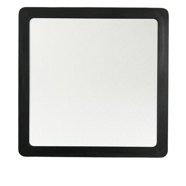 Imagem de 6 Plafon Quadrado Preto Sobrepor 18w Branco Neutro 4000K