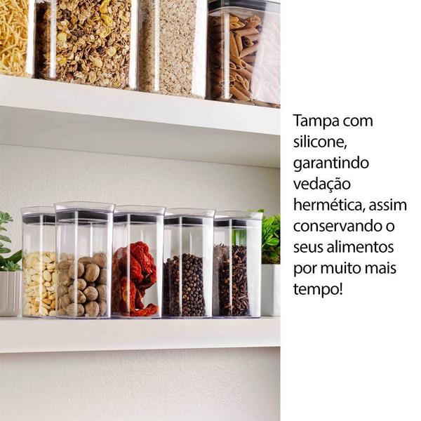 Imagem de 6 Porta Temperos Vedação Hermético Empilhável Cozinha Potes