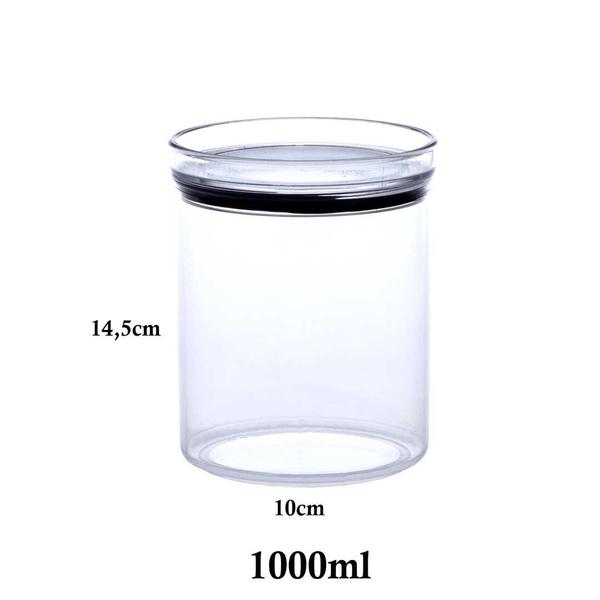 Imagem de 6 Potes Herméticos Redondo 480ml, 1000ml e 2200ml para armazenamento de alimentos