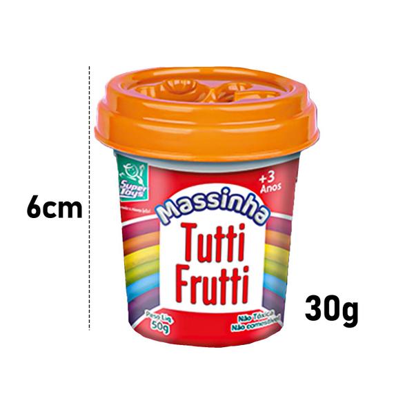 Imagem de 6 Potes Massinhas Tutti Frutti Arco Íris - Super Toys