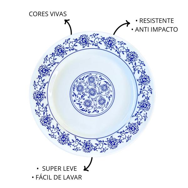 Imagem de 6 Prato em Melamina c/ Estampa 20cm p/ Bares e Restaurantes