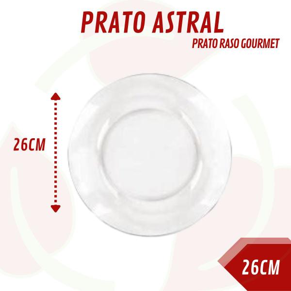 Imagem de 6 Prato Raso Redondo Gourmet Transparente 26CM Duralex Refeição