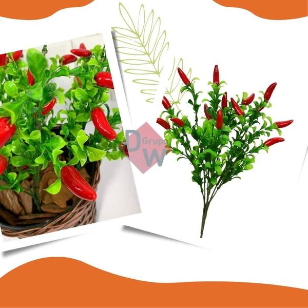 6 Ramos Pimenta Artificial Decoração De Cozinha Pimenteira - Decor Artificial Imagem de 6 Ramos Pimenta Artificial Decoração De Cozinha Pimenteira