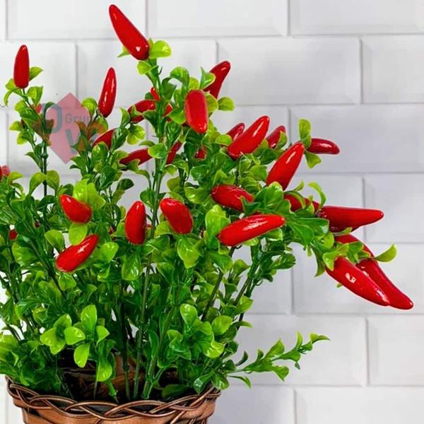 6 Ramos Pimenta Artificial Decoração De Cozinha Pimenteira - Decor Artificial Imagem de 6 Ramos Pimenta Artificial Decoração De Cozinha Pimenteira
