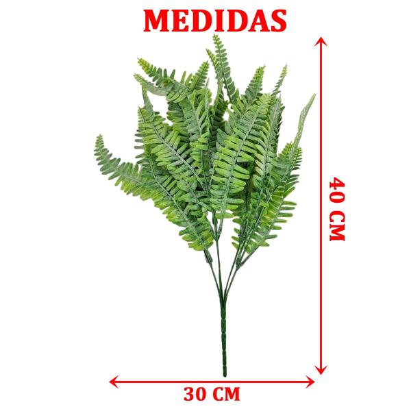 Imagem de 6 Ramos Samambaia Flor Planta Artificial Com 35 Folhas 40cm