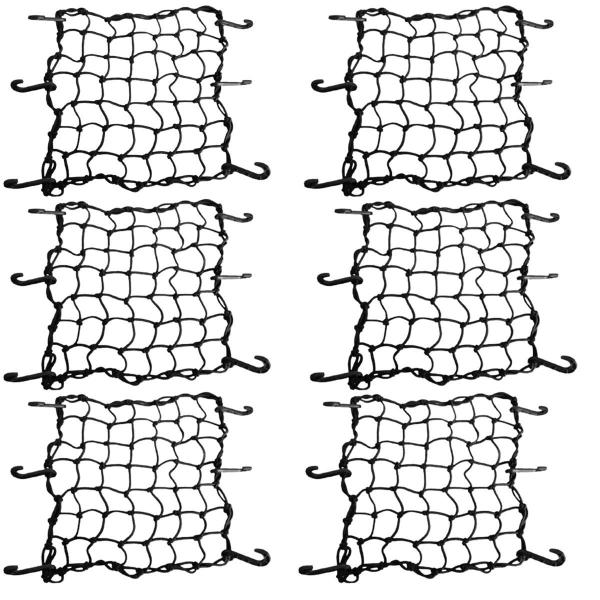 Imagem de 6 Rede Elástica Preta Moto Bagageiro 45 X 45 Ganho A Ganho