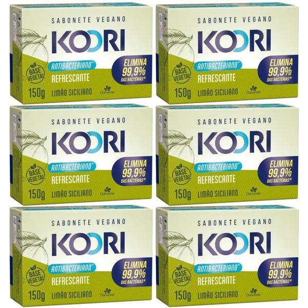 Imagem de 6 Sabonete Vegetal Koori Antibac Refrescante 150g Davene