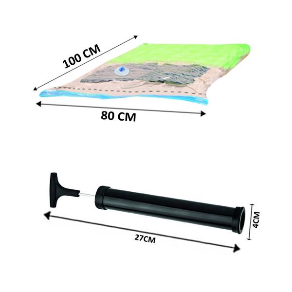Imagem de 6 Saco Organizador A Vácuo Extra Grande Mala Viagem 80x100cm + Bomba
