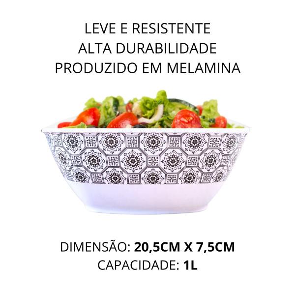 Imagem de 6 Saladeiras Quadrada Tigela Bowl 1l Melamina Portuguesa