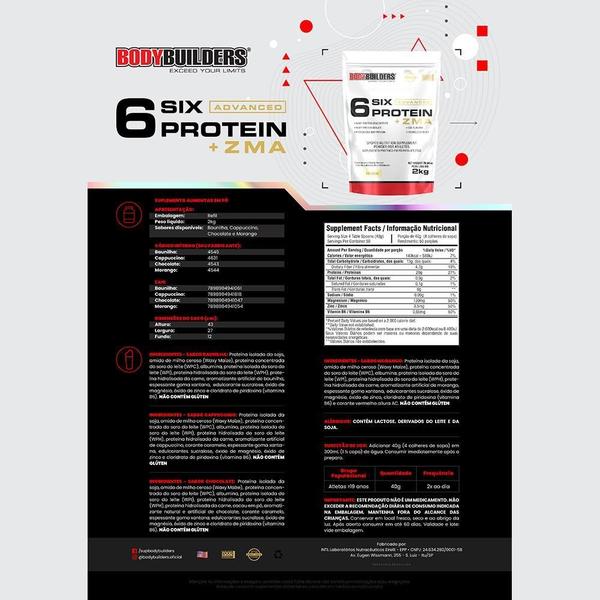 Imagem de 6 Six Protein Advanced Com Zma 2Kg - Bodybuilders