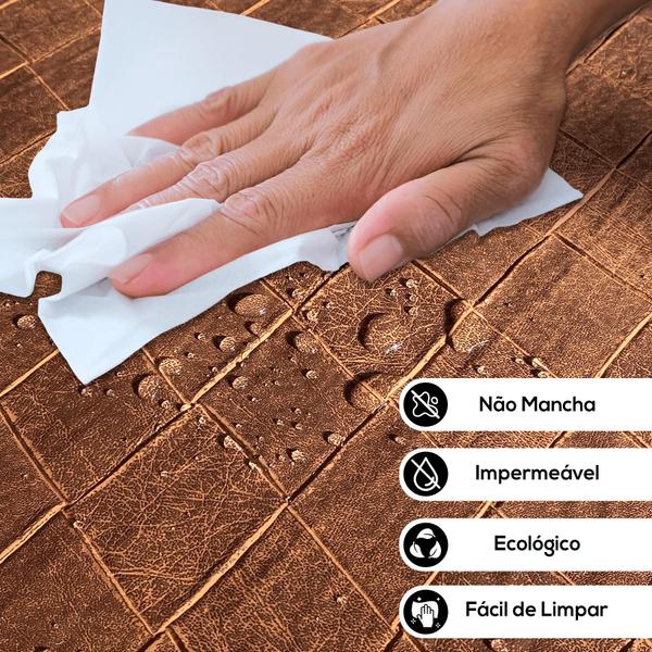 Imagem de 6 Sousplats para Mesa e 6 Porta Copos em Mosaico Caramelo