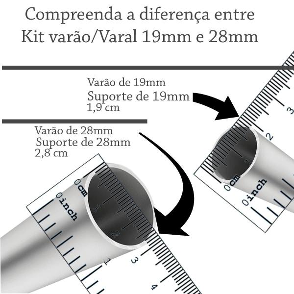 Imagem de 6 Suportes de Teto Cortina De Varão Simples 19 mm
