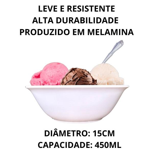 Imagem de 6 Tigelas Cumbuca 450ml Kit Bowl Melamina Estampa Verde