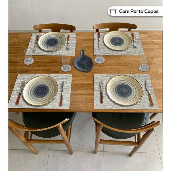 Imagem de 6 Toalhinhas de Mesa e 6 Porta Copos Sisal Marfim