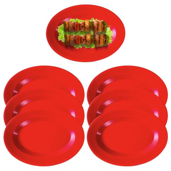 Imagem de 6 Travessas Prato Oval em Melamina Para Sushi Sashimi 25cm