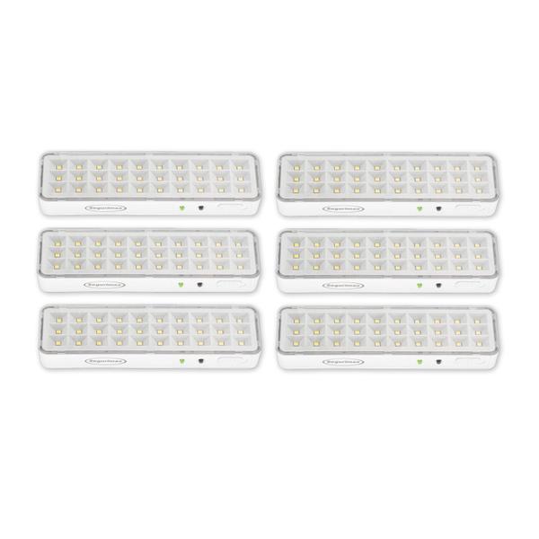 Imagem de 6 Unid Luminaria Emergencia 30 Led Super Slim Segurimax