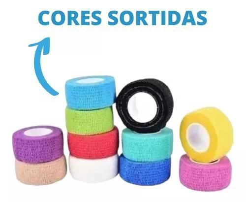 Imagem de 6 UNIDADES BANDAGEM ATADURA ELASTICA AUTOADERENTE 2,5CMX4,5M PET Exercício Funcional Articulações Torções BANDPET CORES SORTIDAS