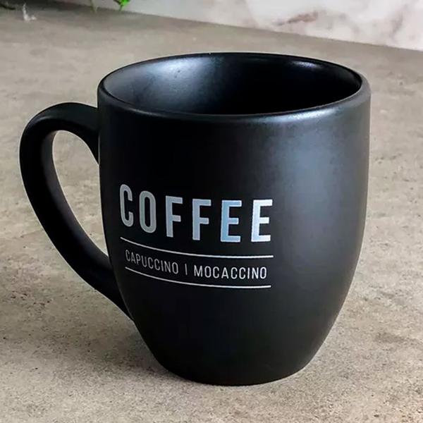 6 Unidades De Caneca 300ml Para Café Chá Suco Manhattan Preto Porcelana - Hauskraft Imagem de 6 Unidades De Caneca 300ml Para Café Chá Suco Manhattan Preto Porcelana