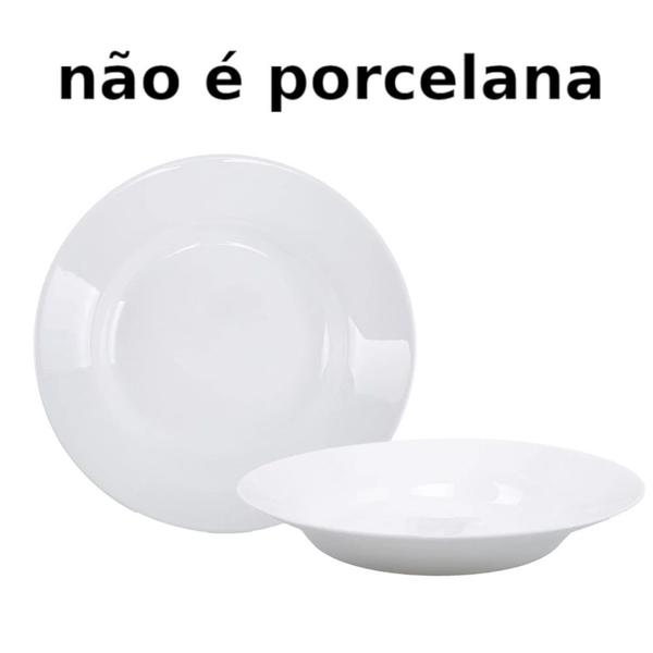 Imagem de 6 Unidades Pratos Fundos em Melamina/Plastico 25 Cm Branco  Fuxing 