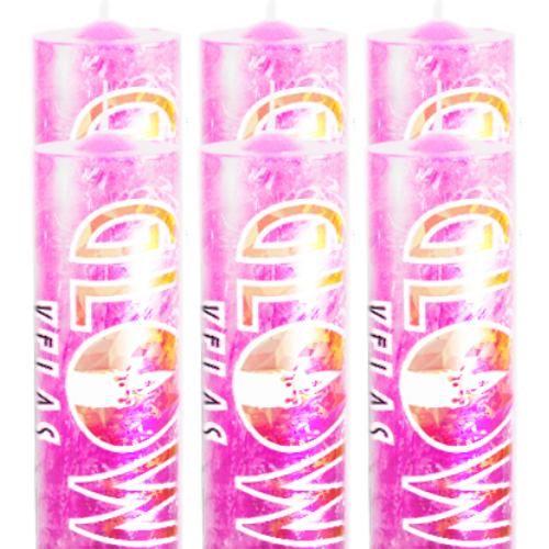 6 Velas De 7 Dias Rosa 100% Parafina Pura 260g - GLOW VELAS Imagem de 6 Velas De 7 Dias Rosa 100% Parafina Pura 260g