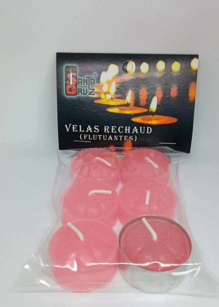 6 velas rechaud flutuante rosa decoração com porta-vela - Santa Cruz Imagem de 6 velas rechaud flutuante rosa decoração com porta-vela - Santa Cruz
