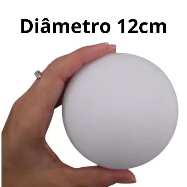 Imagem de 6 X Globos Vidro 12Cm Esfera Bola Jabuticaba Branco Fosco