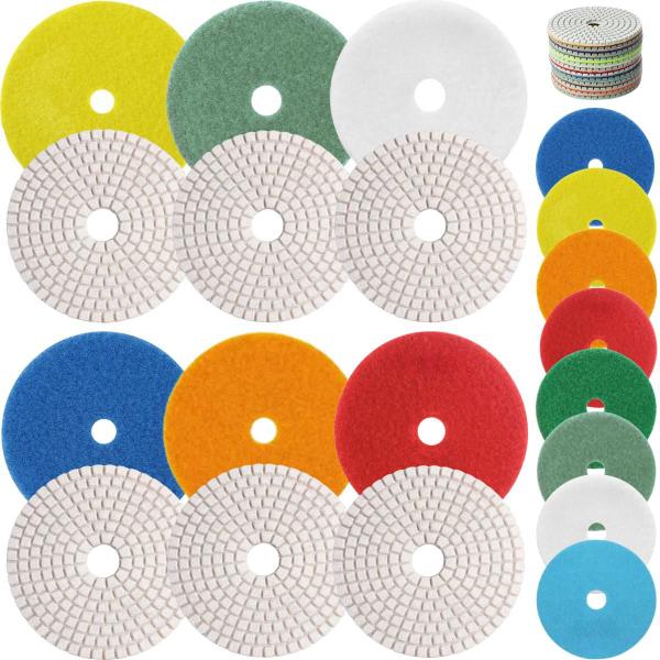 6 X Lixas 4 Pol. 100mm Diamantada Grão Discos Liso Polir Lixadeira Granito Mármore KaQi Imagem de 6 X Lixas 4 Pol. 100mm Diamantada Grão Discos Liso Polir Lixadeira Granito Mármore KaQi