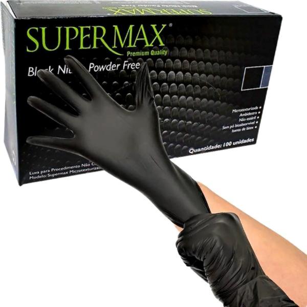 Imagem de 6 x Luva Nitricilca Supermax Black C/100 (p)