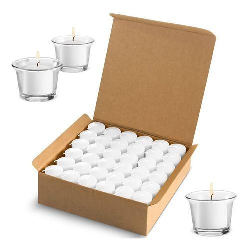 Imagem de 6 X Velas Votivas Rechauds Em Copo Porta Velas Vidro - 7hrs