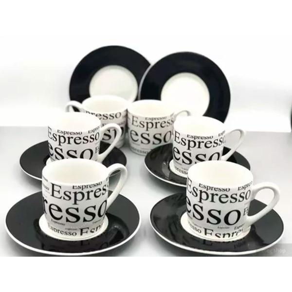 Imagem de 6 Xicaras Caneca De Porcelana Para Café Chá Expresso 80ml