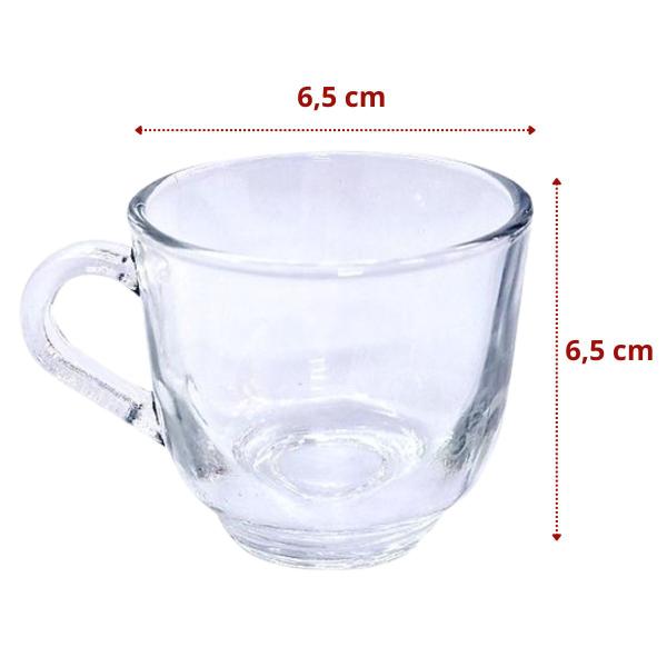 Imagem de 6 Xícaras De Chá 150ml Vidro Praticasa Transparente