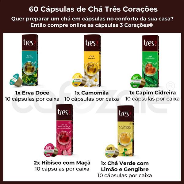 Imagem de 60 Cápsulas Três Corações, Chá