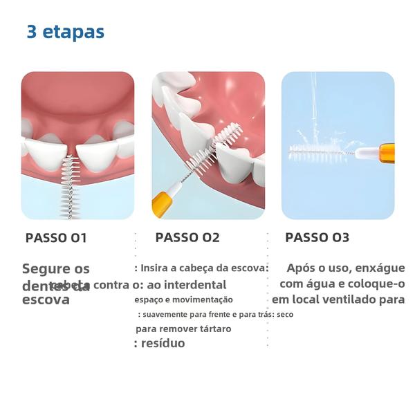 Imagem de 60 Escovas Interdentais Ortodônticas - Limpeza Dentária e Cuidados Orais