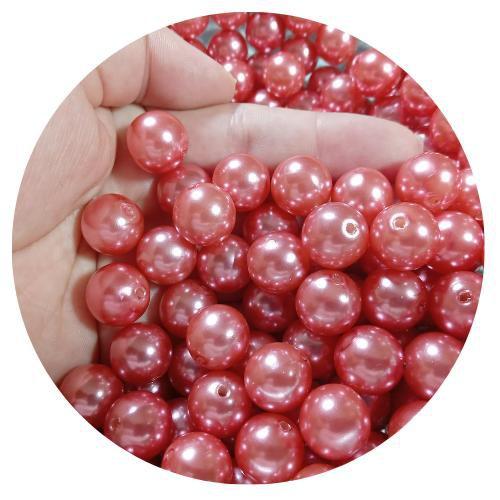 Imagem de 60 pçs pérola bola lisa 14 mm rose p/ bijuterias, colares, oulseiras e artesanatos em geral