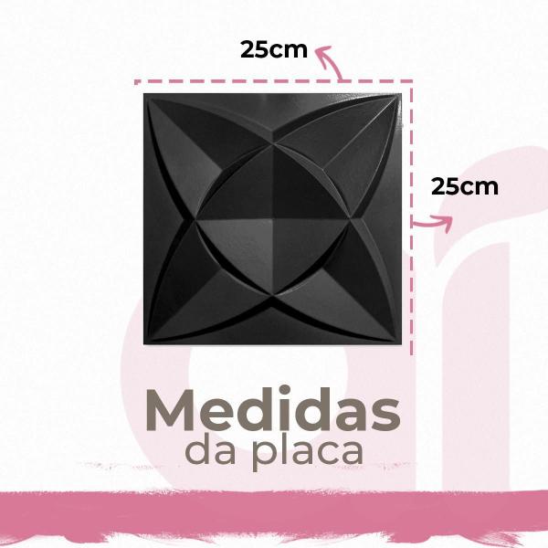 Imagem de 60 Placas Dakar Revestimento De Parede Preto Pvc 25Cm X 25Cm