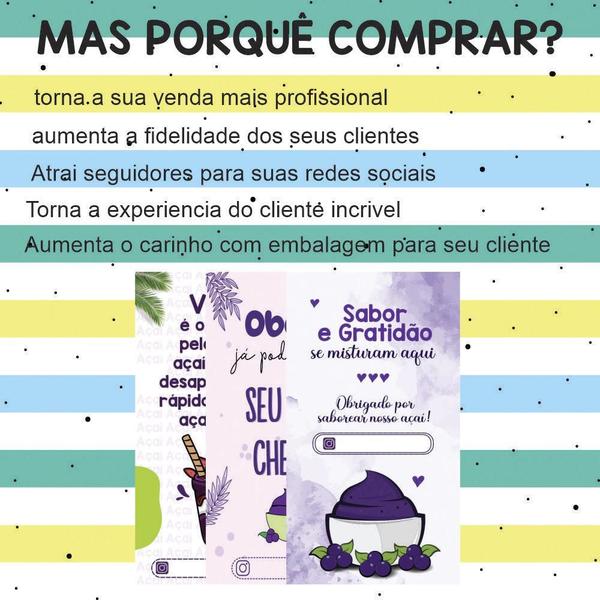 Imagem de 60 Tags de Agradecimento para Açaiteria 01 5x9cm 4x0