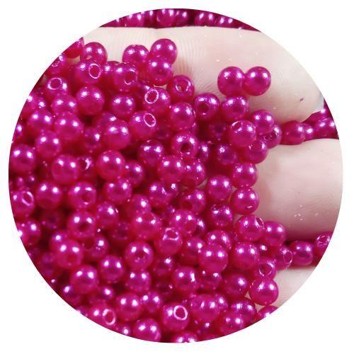 Imagem de 600 pçs pérola bola lisa 4mm rosa pink p/ bijuterias, colares, pulseiras e artesanatos em geral