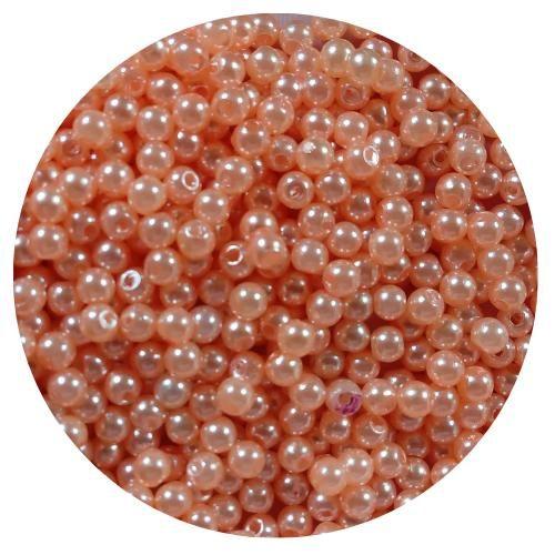 Imagem de 600 pçs pérola bola lisa 4mm salmão p/ bijuterias, colares, pulseiras e artesanatos em geral