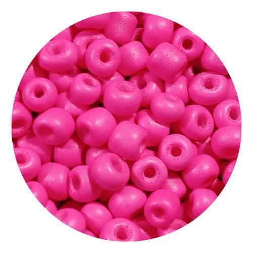 Imagem de 600 peças miçanga de vidro 3,6 á 4mm estilo tererê rosa chiclete ideal para bijuterias, colares e pulseiras