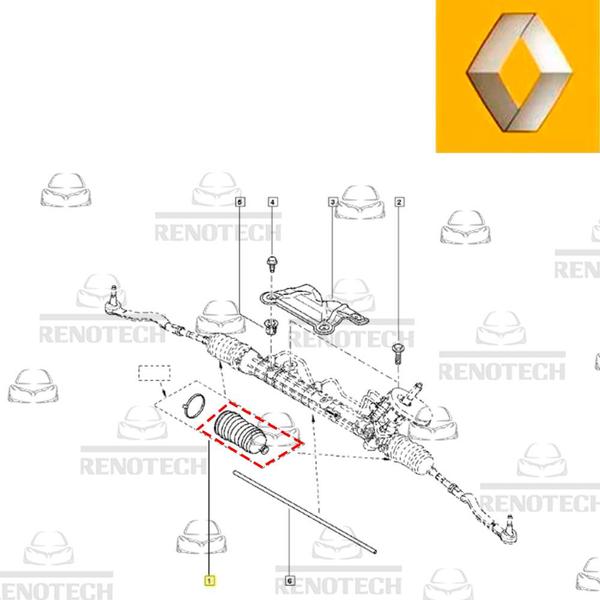 Imagem de 6001547607 - coifa da caixa direção para renault 2007 em diante - sandero ii / sandero / logan ii / logan