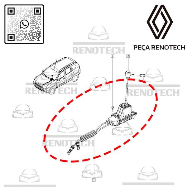 Imagem de 6001548695 - alavanca do câmbio - motor 1.6 16v k4m - duster