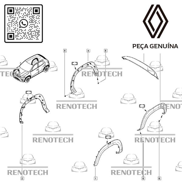 Imagem de 638120100r - moldura do paralama dianteiro direito kwid 1.0 12v b4d