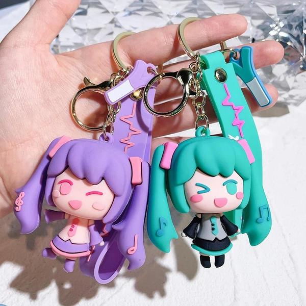 Imagem de 6cm Hatsune Miku Anime PVC Chaveiro Boneca Fofa Pingente Bolsa De Carro Chaveiro Presente De