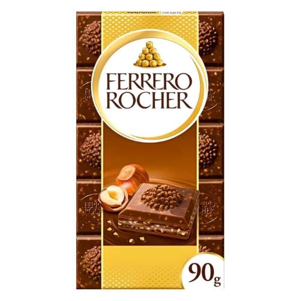 Imagem de 6cxs Barra De Chocolate Ao Leite FERRERO ROCHER 90g- 48un