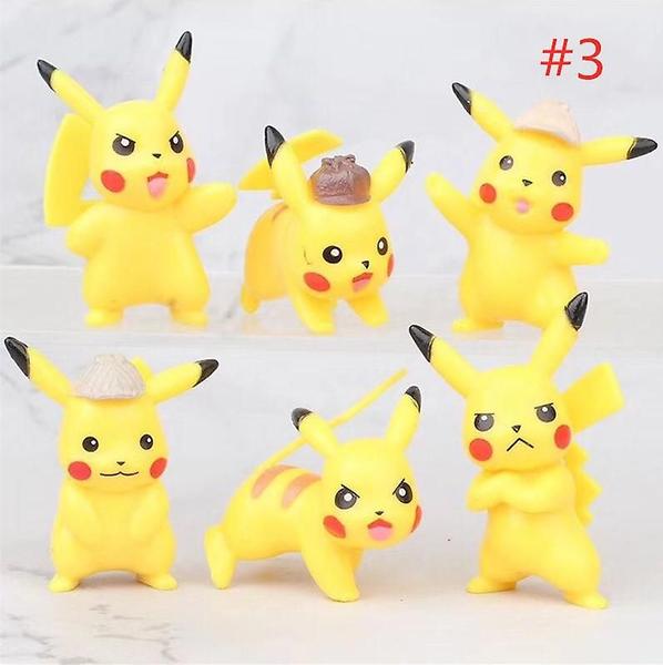 Imagem de 6pcs Pikachu Mini Figura Brinquedo Modelo Decoração Bolo