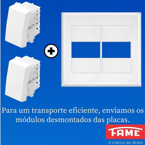 Imagem de 6un Interruptor Paralelo 16A 2 Teclas 4x4 Evidence FAME